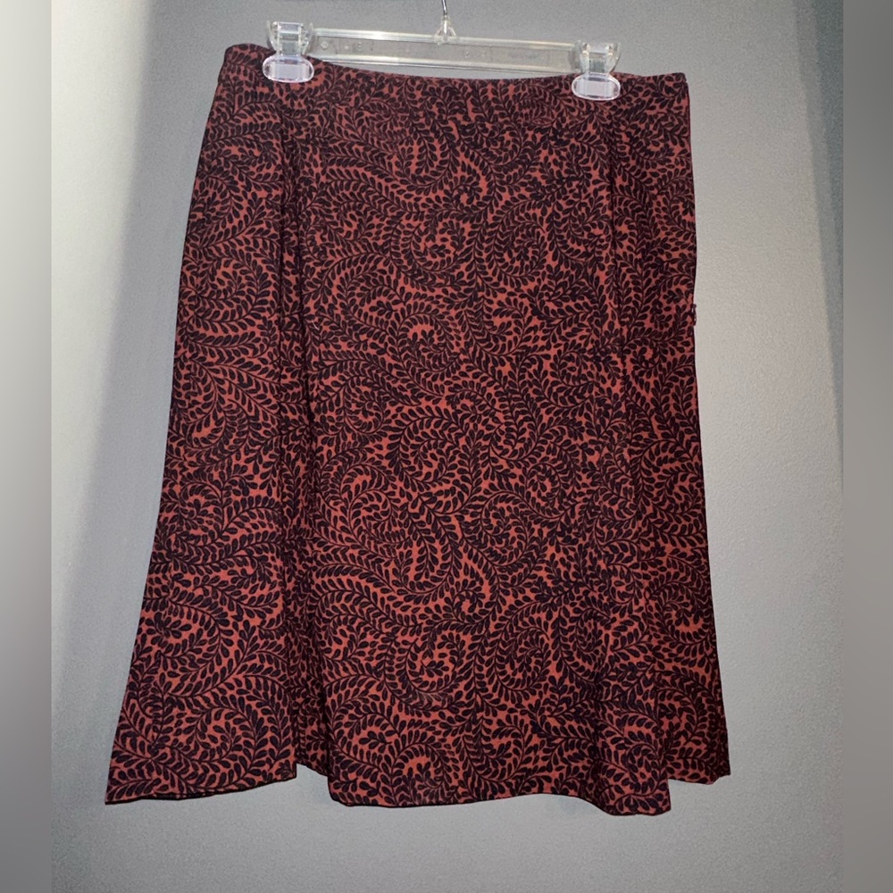 Crimson and black skirt from LOFT